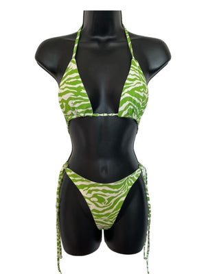 Green Zebra triangle top and strap bottom