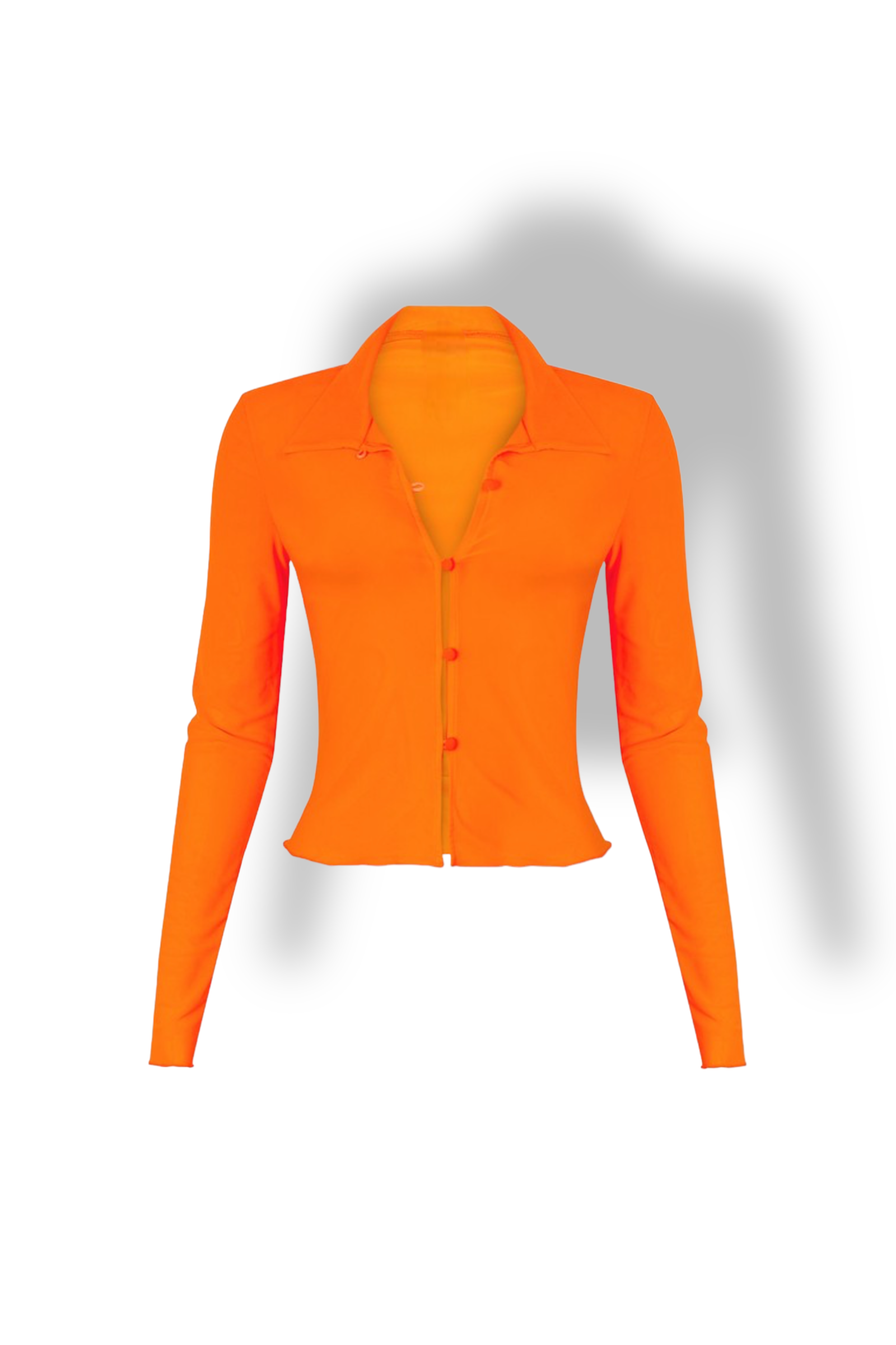 orange mesh long sleeve top