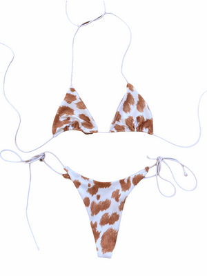 Strappy Cow Print Set